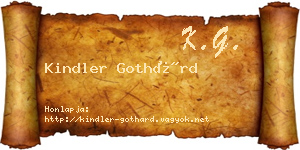 Kindler Gothárd névjegykártya